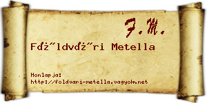 Földvári Metella névjegykártya